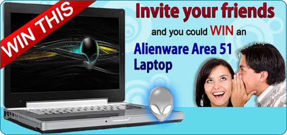 Win an Alienware Area 51 Laptop by signing up and inviting your friends!